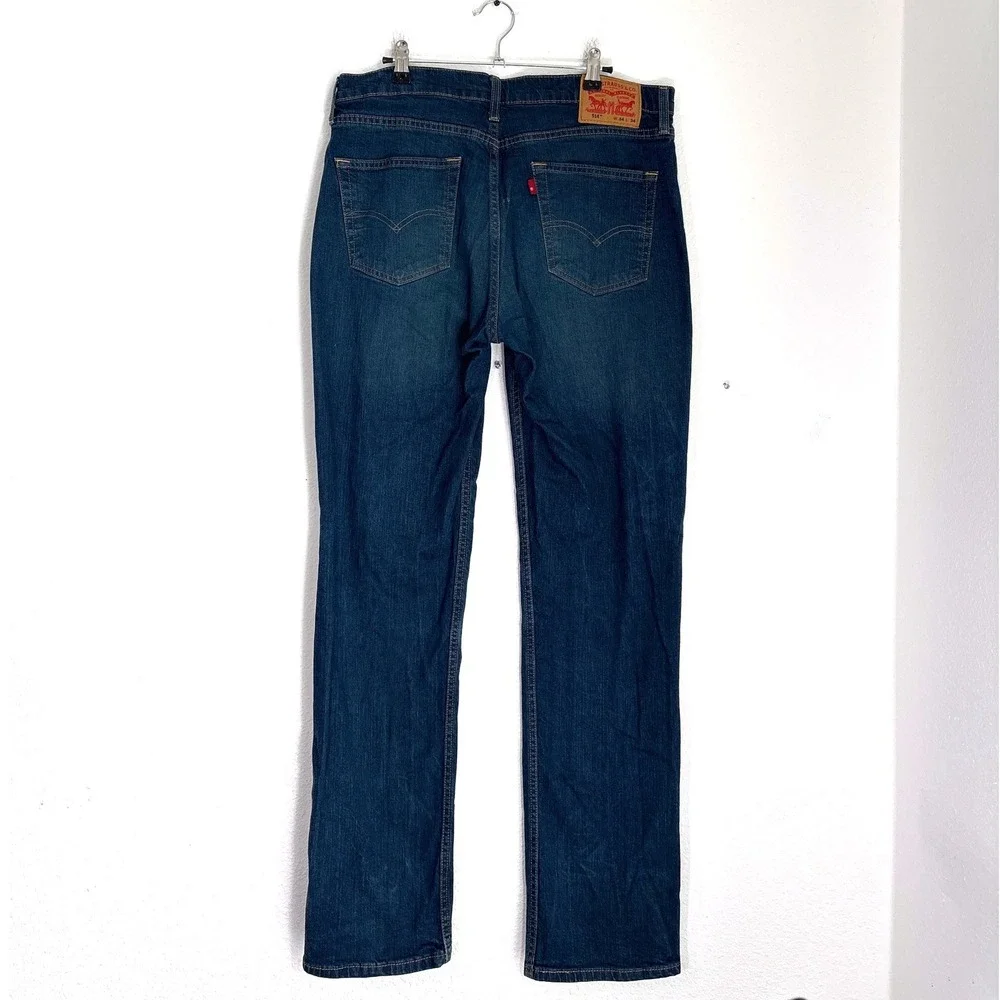 Levis 514 Straight Fit Mens Dark Wash Blue Denim Jeans W34 L34 00514-0403